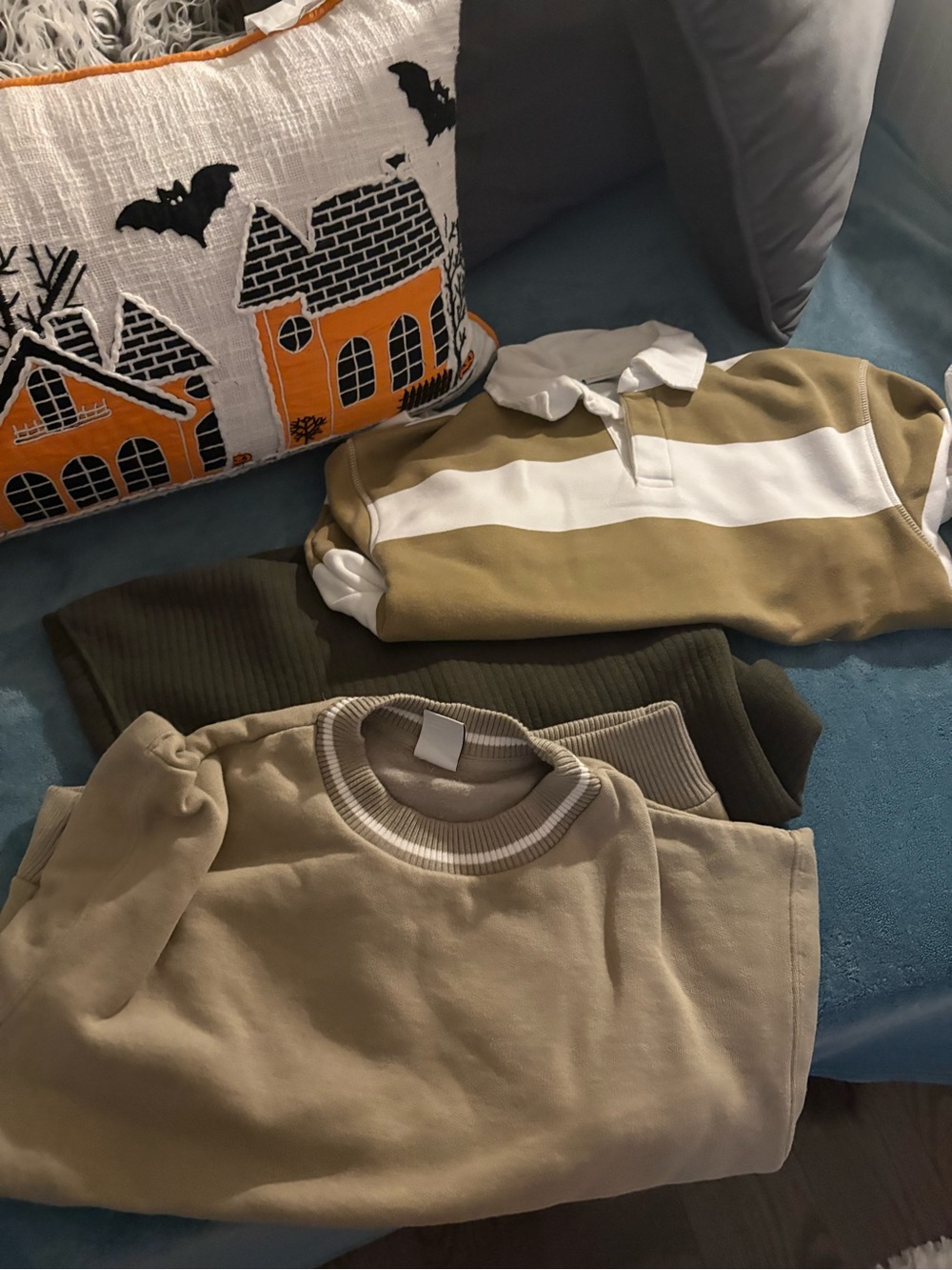Zara Men's Crewneck Sweaters in green and green /white strips each 22